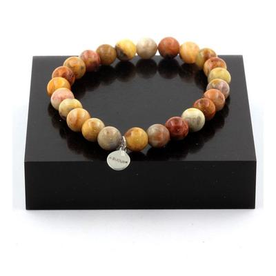 Steine ​​und Mineralien. Armband Perlen Achat Crazy Lace 8 mm. Hergestellt in Frankreich.