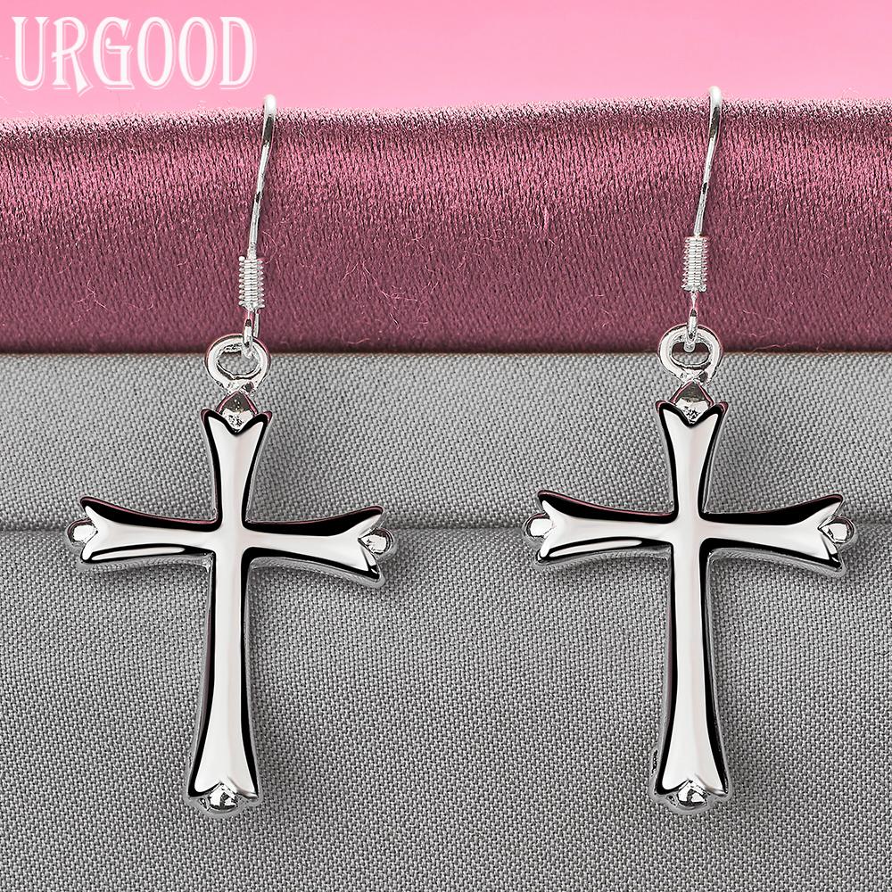 925 Sterling Silver Cross Earrings Wedding Jewelry