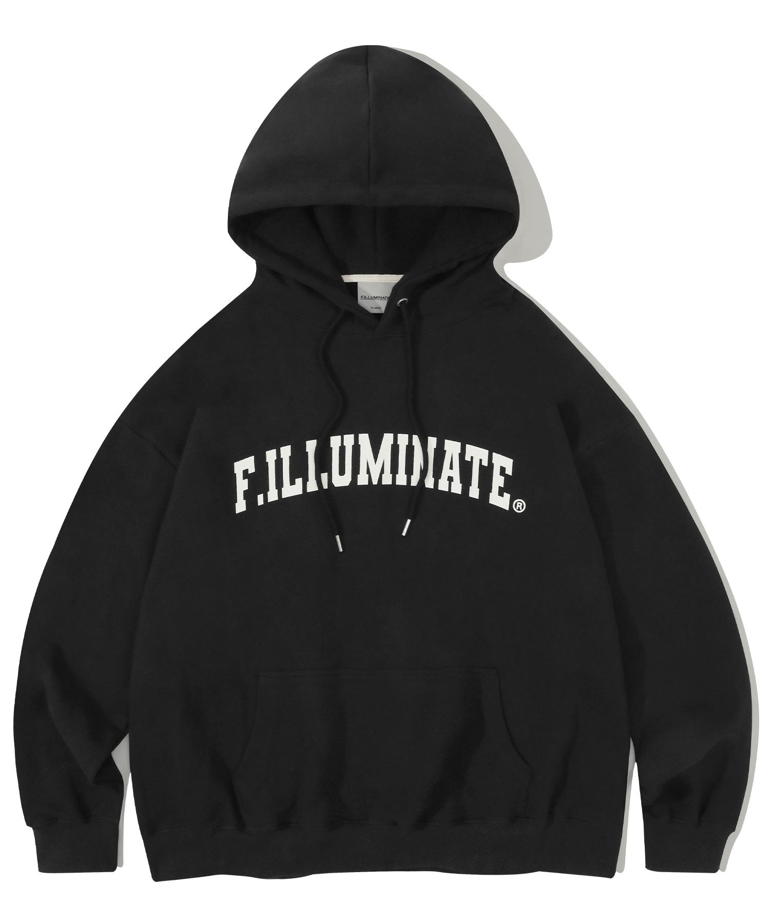 Illuminate Oversized Arch Logo Hoodie - Black Black/S