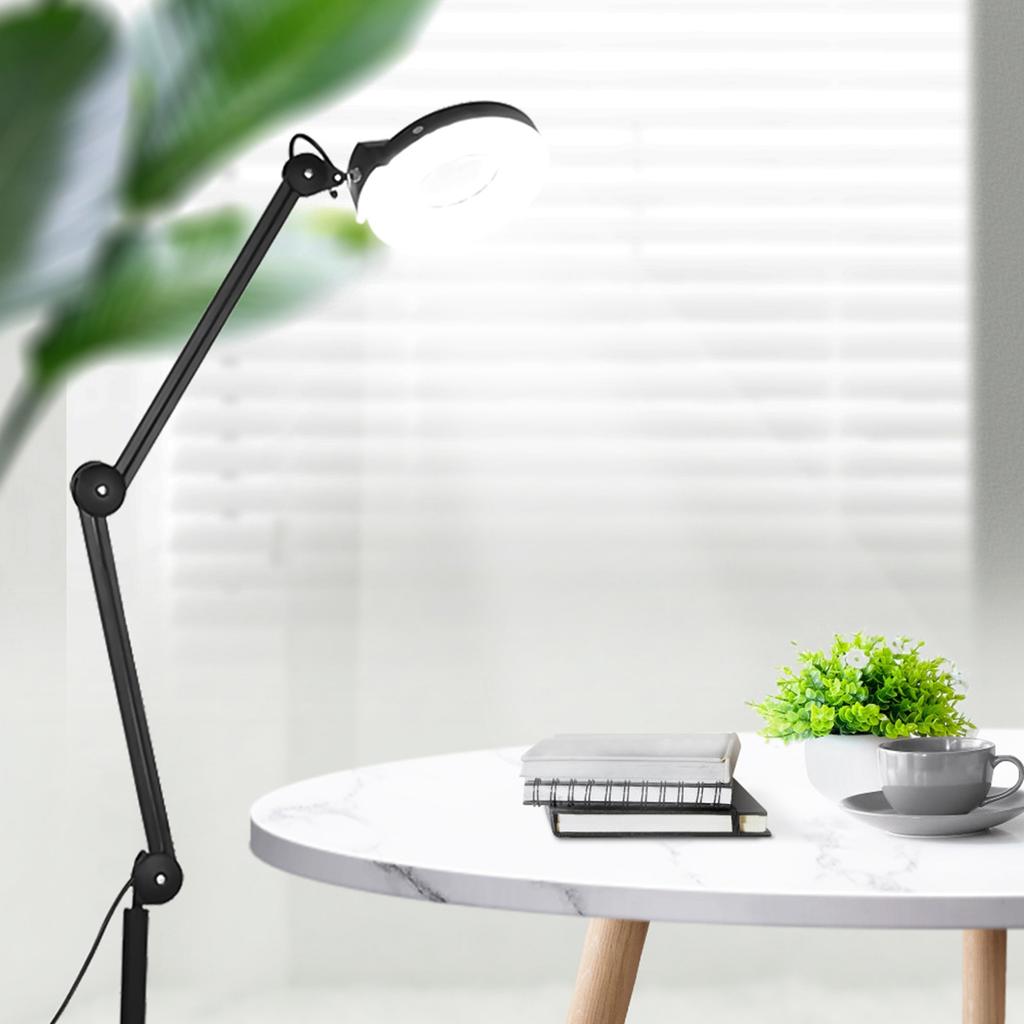 Stand Buty Cosmetic Makeup 5xMagnifying Lighted Magnifier Light Floor LED Lamp  Black