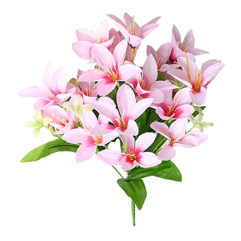 1 Bouquet Simulation Lily Flower Photography Props Plastic Artificial Flower Wedding Home Decoration Living Room Desktop Decor