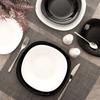 Large Flat Dinner Plate for Dinner Dishes Black 26.5 cm