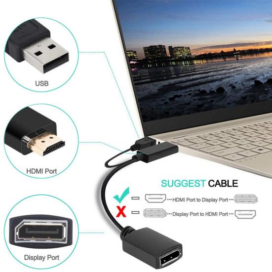 4K USB Powered HDMI-compatible Male To DP Display Port Female Converter Adapter Devices