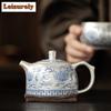 180ml Gilt Silver Step-by-step Lotus Well-railing Teapot Elegant Tea Infuser Pot Tea Soaking Kettle With Ball Hole For Tea Craft
