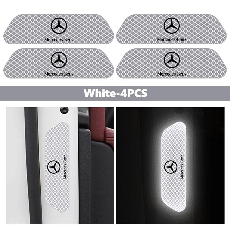 Night Reflective Car Door Sticker Safety Warning Reflector Tape Decal Accessories For Benz AMG VIANO GLB GLC GLE GLK W108 W124 BW0