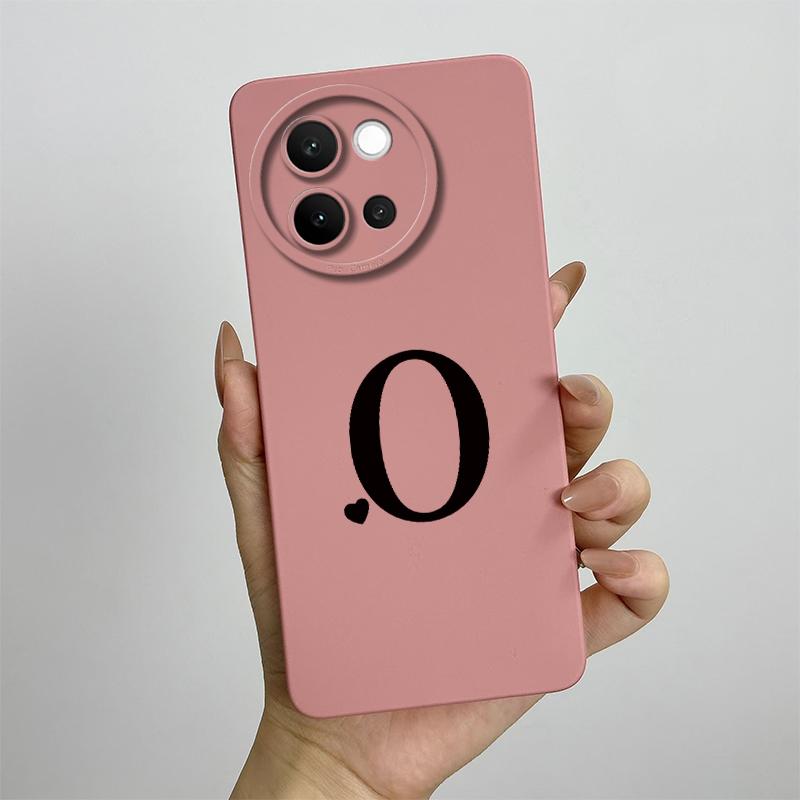 For Vivo V40 Lite Case 2024 Cute Letters Shockproof Capa Liquid Silicone Back Protector Phone Cover For Vivo V40 Lite 5G Bumper