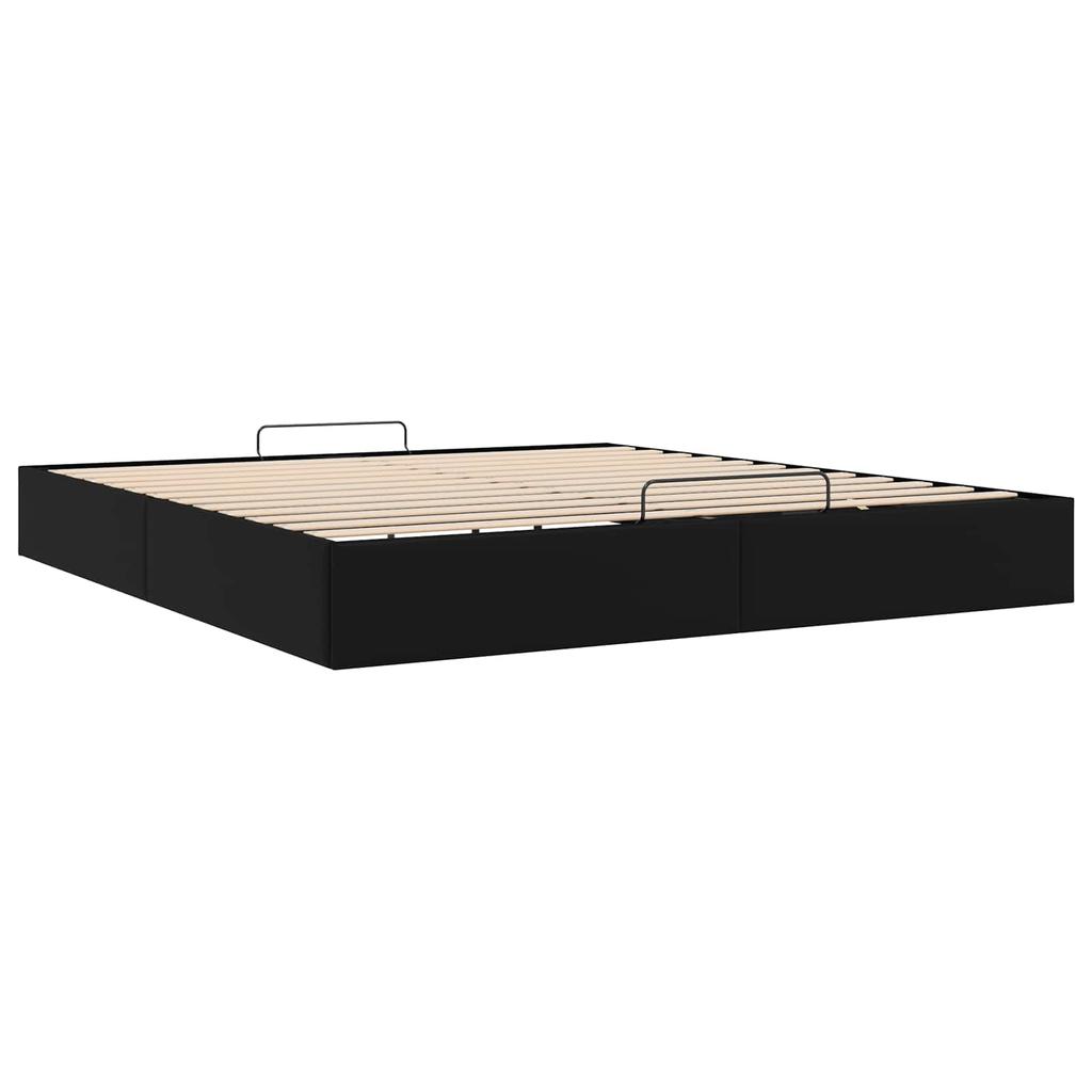 Ottoman Bed Frame in Black King Size Faux Leather