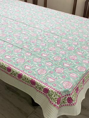 Blok Baskı Masa Örtüsü 6 Kişilik (90*60 inç)