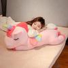 Multiple Sizes Cartoon Dreamy Lie Prone Unicorn Plush Toys Cozy Fabrics Big Size Throw Pillow Lovely Sleeping Companion Kid Gift