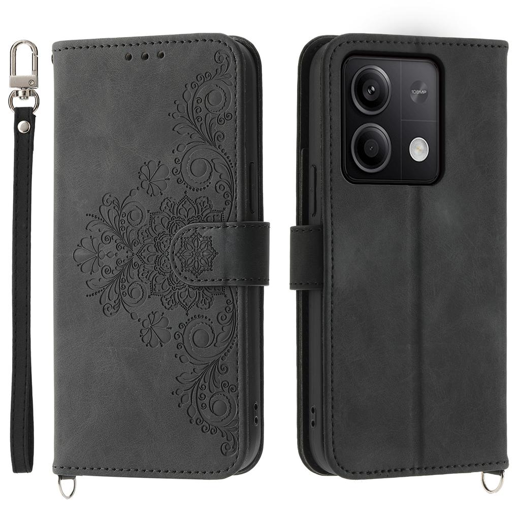 For Xiaomi Redmi Note 13 5G/Note 13 5G (China) Leather Phone Case with 2 Straps