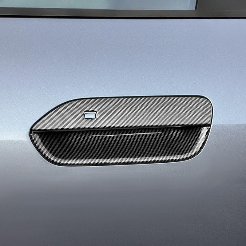For BYD Yuan UP Pro 2024 2025 Car Door Outside Handle Stickers ABS Carbon Fiber Pattern Door Bowl Protective Stickers Decoration