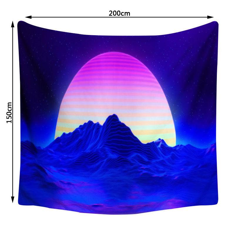 UV Fluorescent Tapestry Print Wall Hanging Art Home Decor