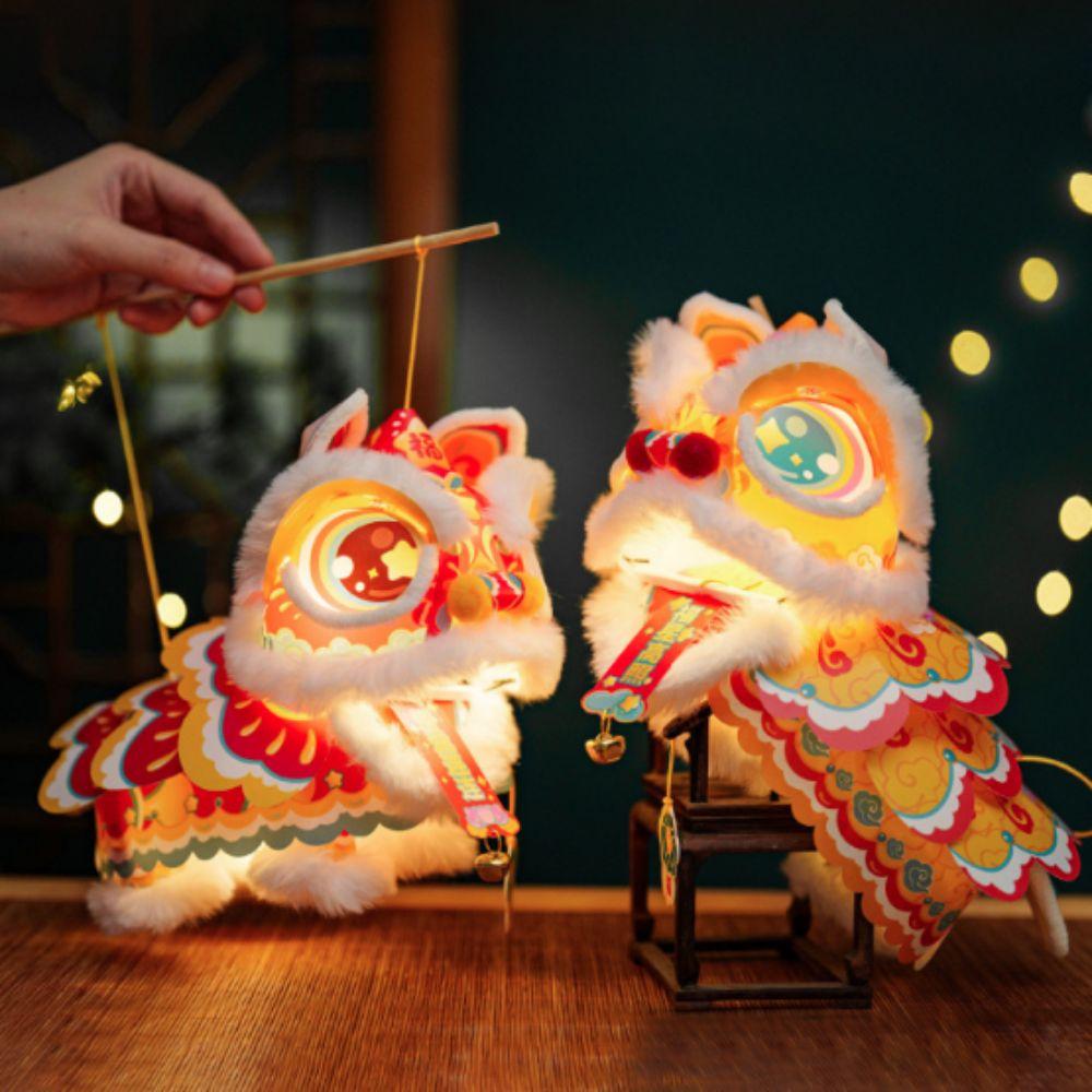 Luminous Handheld Lion Dance Lantern Ancient Festival Lantern Spring Festival
