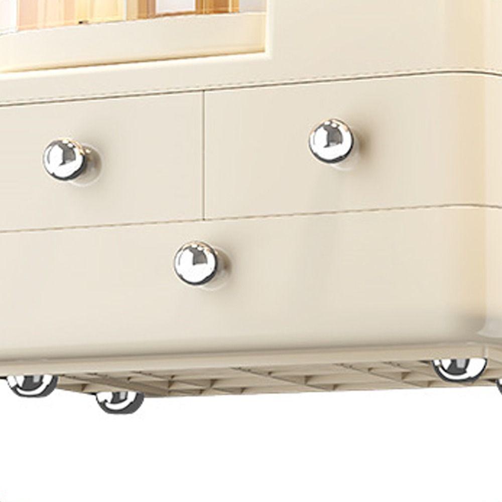Cream Series Cosmetic Display Case Large Capacity Cosmetics Storage Box  Desktop Use