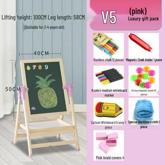 Double-Sided Magnetic Doodle & Writing Easel for Toddlers - Dust-Free Blackboard