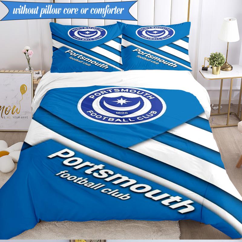 3PCS Ports Fc Crest Printed Soft Bedding Set,Including 1pc Duvet Cover And 2pcs Pillowcases Perfect for Bedroom, Dormitory, Fan Gift