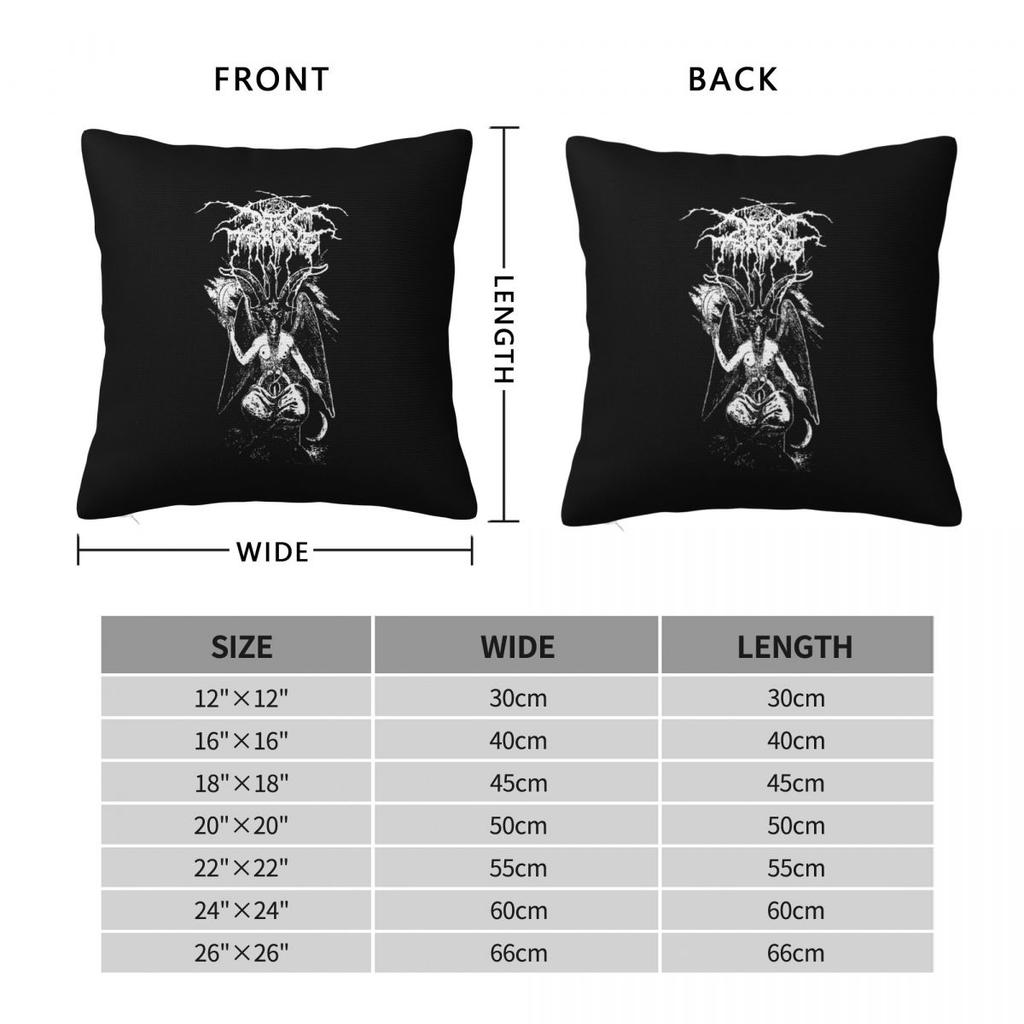 Darkthrone Logo Norwegian Black Metal Band  Square Pillowcase Pillow Cover Cushion Throw Pillow for Home Bedroom Car