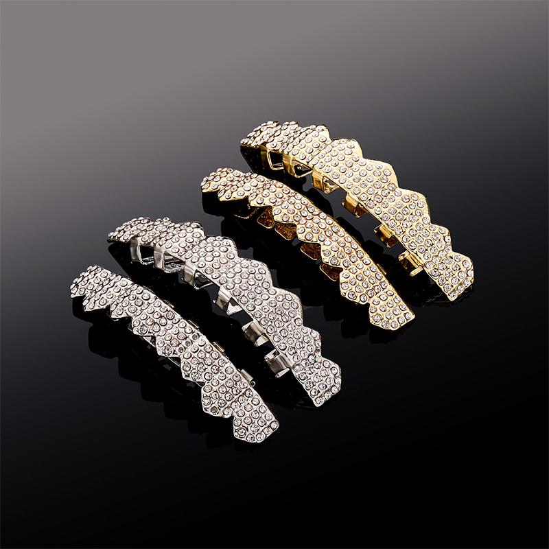 Bling Cubic Zircon Hip Hop Teeth Grillz For Unisex Top Bottom Mouth Removable Dental  Cosply Teeth Jewelry