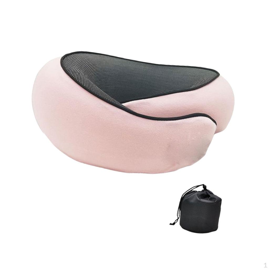 Airplane Travel Pillow Headrest Ergonomic Breathable Foldable U Shaped Soft Neck Support