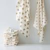 Pure Cotton Double-layer Crepe Cloth Bath Towel Newborn Swaddling Cloth Cotton Solid Color Gauze Wrapping Blanket