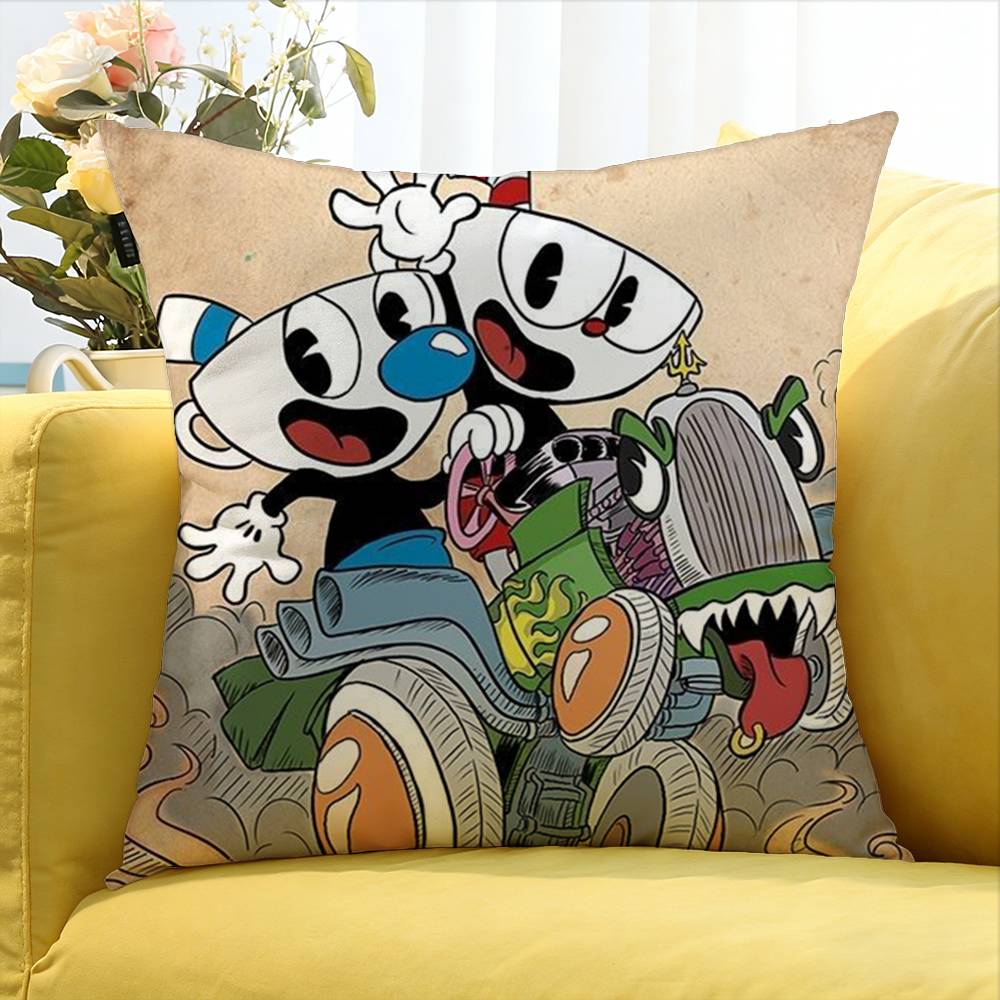 PPopular CCuphead Game Various Sizes Square Pillow Case For Car Home Bedchamber Decor