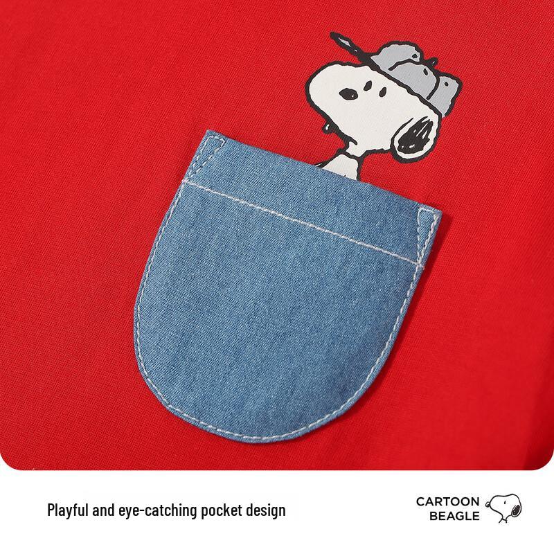 Snoopy Boys' Baseball Boy Faux Two-Piece Long Sleeve T-Shirt