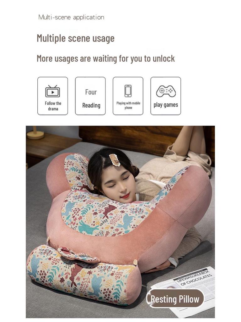 Retro Style Lumbar Support Pillow - Cushioned Headboard Backrest for Bed & Sofa