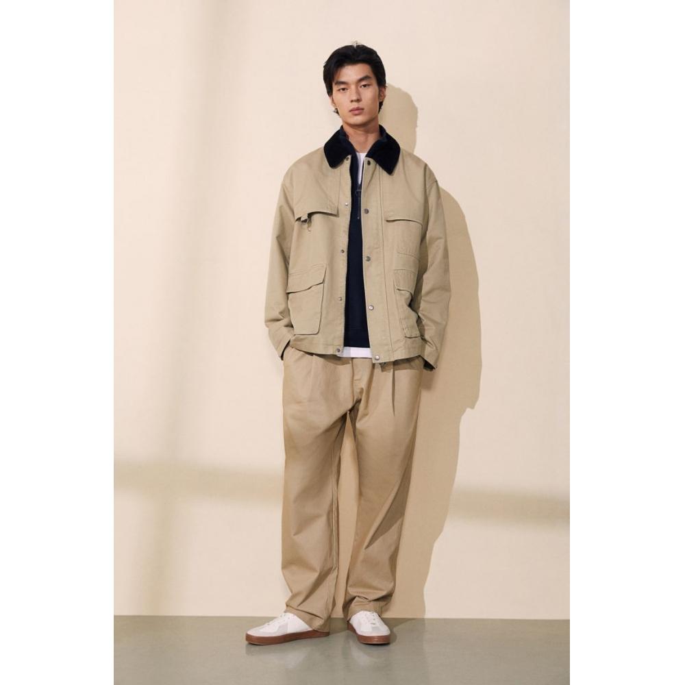 H M Loose Fit Utility Jacket Beige