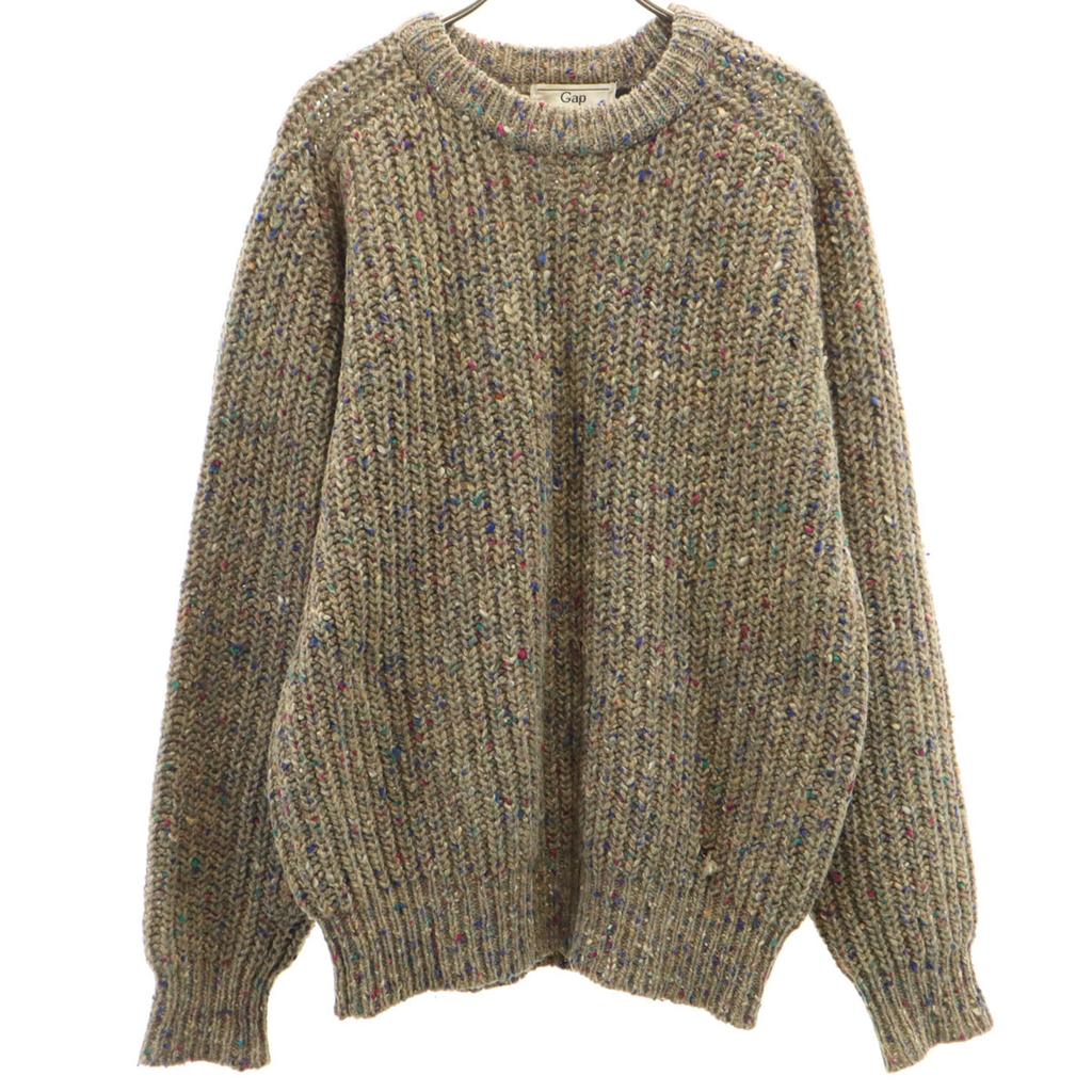 Gap 80s 100% Old Wool Long Sleeve Nep Sweater S Gray Knit Men's Used