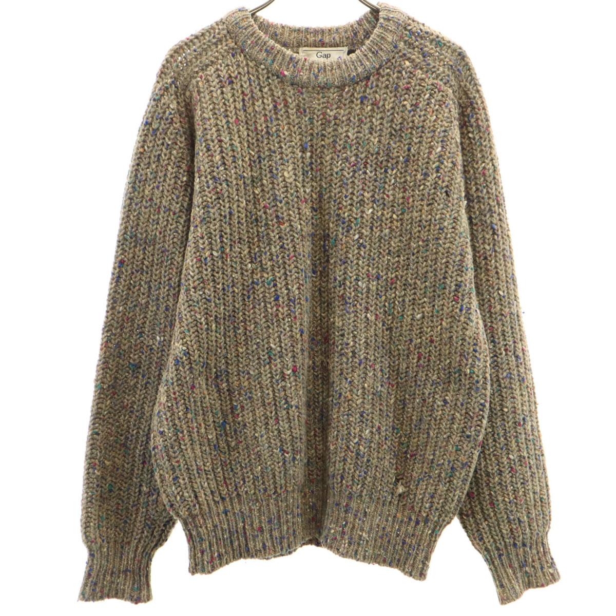 

GAP 80s 100% old wool Long sleeve Nep sweater S Gray knit Men s Used