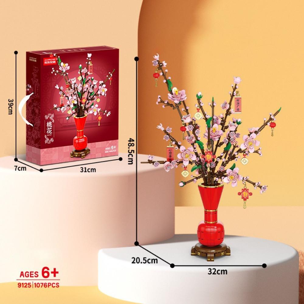 Assembly Flower Building Blocks Plastic Potted Plant Building Blocks  Children Toys