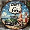 Vintage Metal Tin Sign Route 66 Wall Art Retro Garage Bar Man Cave Decor