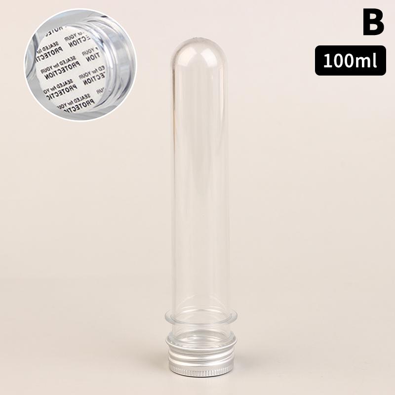 30/40/100Ml Pet Test Tube Bottle Transparent Cylindrical Plastic Refillable Bottle For Mask Candy Data Line Masking Paper