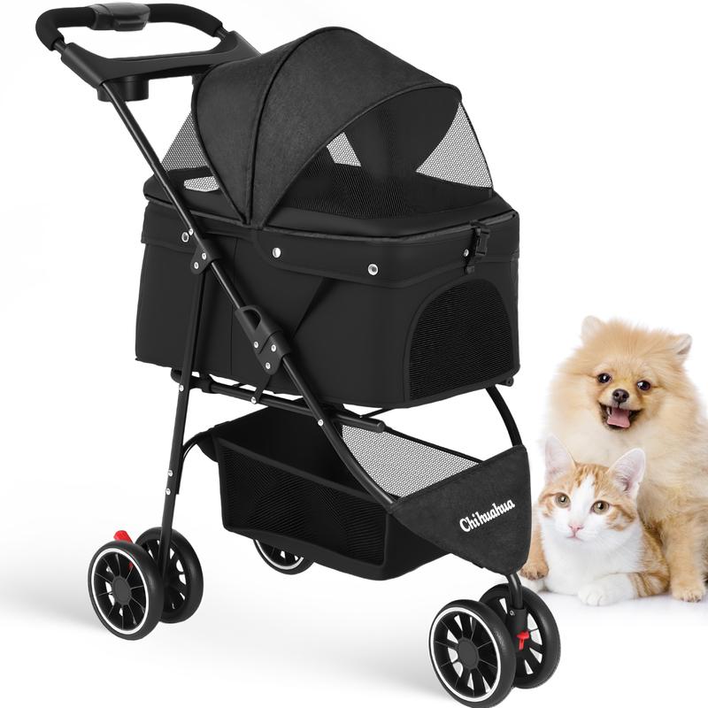 Passeggino per Cani e Gatti Piccoli, Portatile da Viaggio, Pieghevole, per Passeggiate