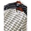 American vintage round Neck Knitted Stripes Short sleeve T-shirt Men's Summer Base Foreign Trade Export to Domestic Sales Men's T-shirt