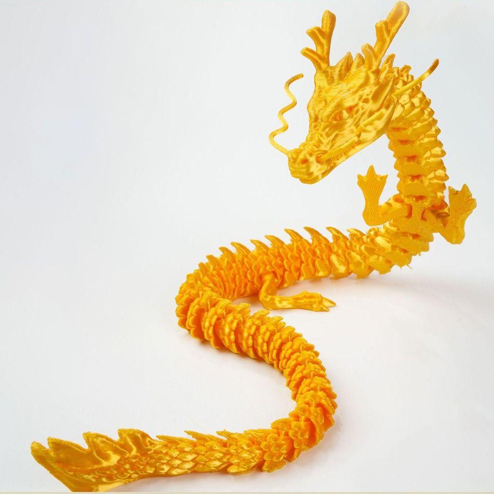 30/45cm 3D Printed Dragon Toy Multicolor Articulated Chinese Dragon  Desktop Ornament