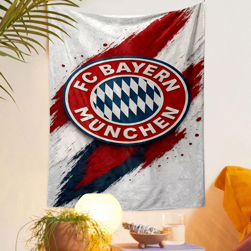 FC Bayern München Logo Design Patterned Tapestry Decorative Wall Hanging, Home Bedroom Living Room Decor