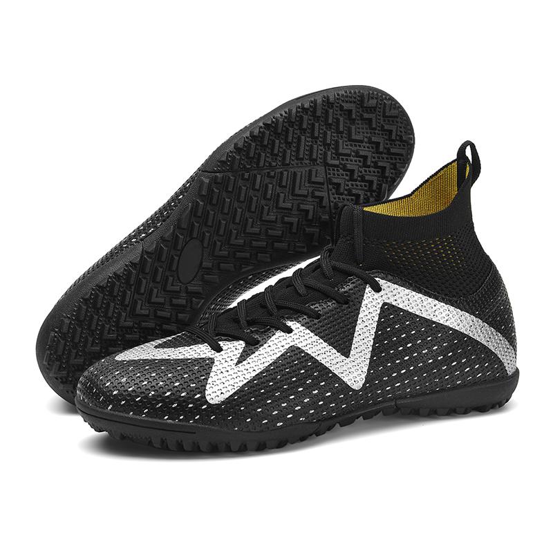 

Футбольные бутсы 35-47 мужские высококачественные молодежные футбольные бутсы Broken Nails мужские шнурованные резиновые мягкие футбольные бутсы большого размера 47 чёрный