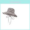 Sun Hat With Wide Brim And Grid Printing Design For Sun Protection Outdoor Casual Summer