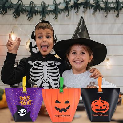 10Pcs Halloween Candy Gift Box Pumpkin Cookie Snack Packaging Boxes Kids Trick or Treat Favors Halloween Party Decor Supplies