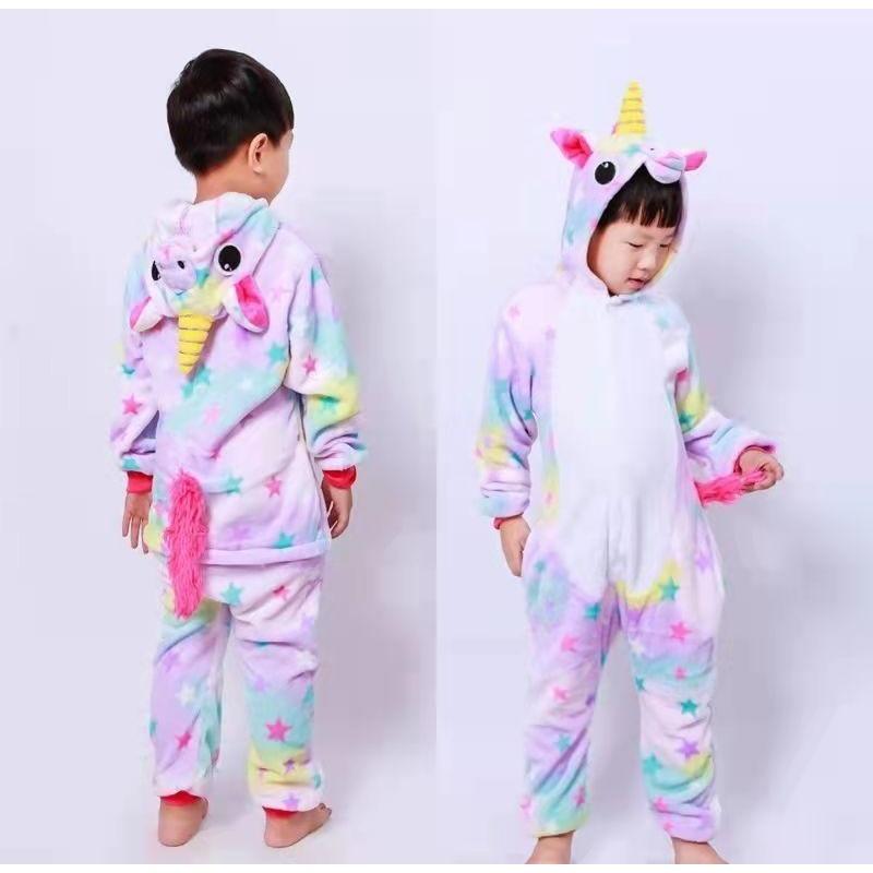 Rainbow Color Girls Sleeping Bag Onesies Pajama Animal Kids Unicorn Pajamas Children Cartoon Party Cosplay Clothes
