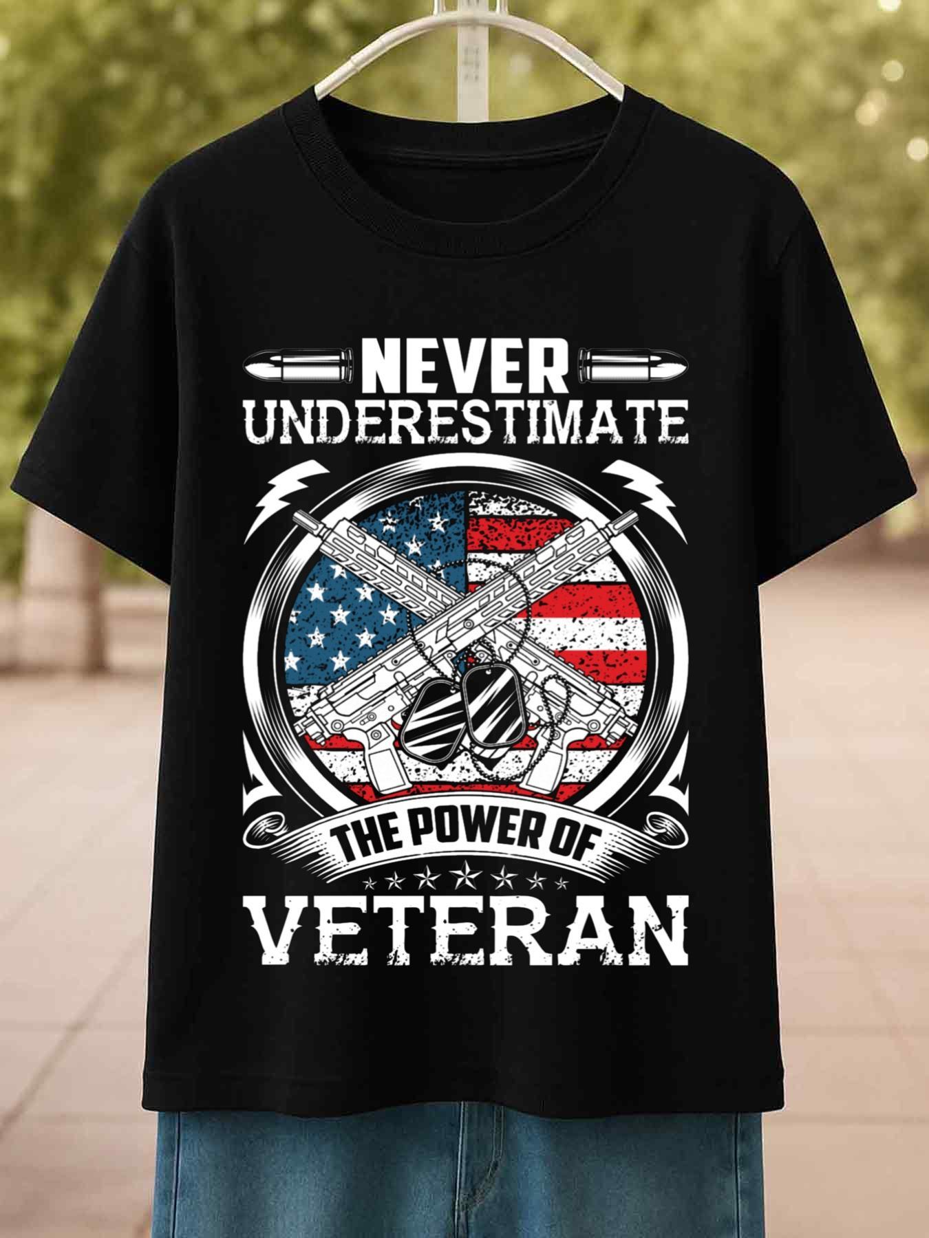 Top Pick Local 1pc Mens Veteran 180g Heavyweight TShirt S