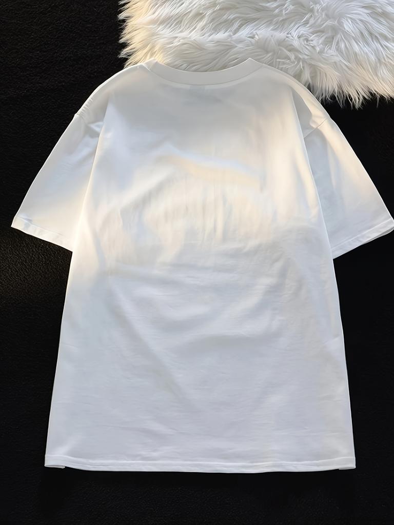 T-shirt Women's Casual Short Sleeved T-shirt Cute Cat Print Round Neck Top