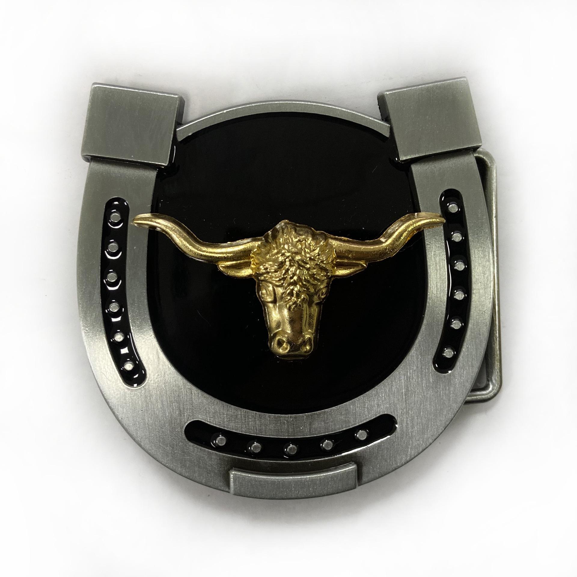 Animal Horseshoe Leather Belt Buckle: Punk Style Fashion Alloy for Cross-border Appeal.