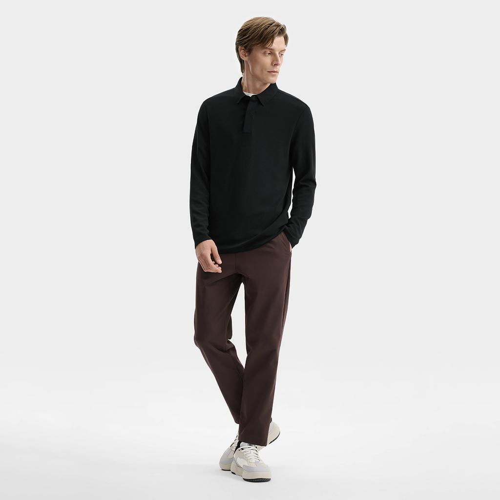 Fila Blue Fashion Simple Classic Basic Casual Business Versatile Comfortable Long Sleeve Knitted Polo Shirt Men Polo Shirts F11M542215FBK