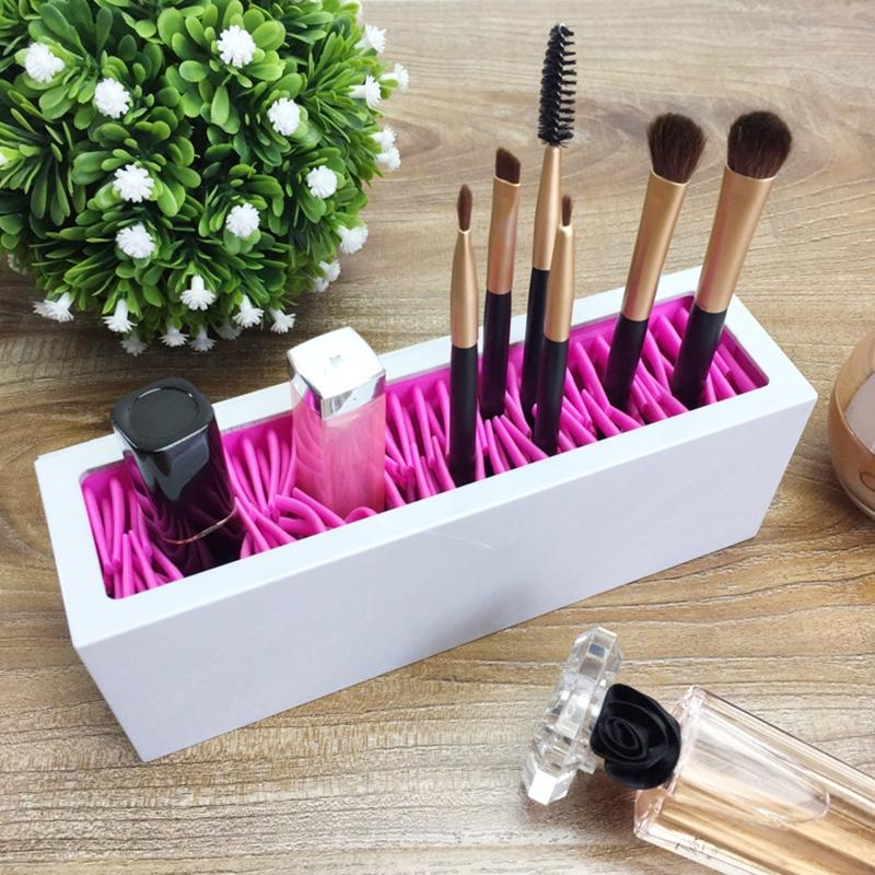 Makeup Brushes Storage Box Lipsticks Holder Organizer Multifunction for Home Countertop Cosmetic Eyeliners Container