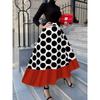 Printed Design Four Seasons Leisure Style Geometric Abstract Design Printed Half Skirt