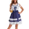 4Pcs German Bavarian Beer Festival Outfits Oktoberfest Costumes for Women Dirndl Dresses Blouse Apron Bows Ribbon Set