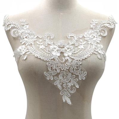 Abnehmbarer Kragen aus Polyester mit leichter Seidenstickerei für Brautkleid-Accessoires