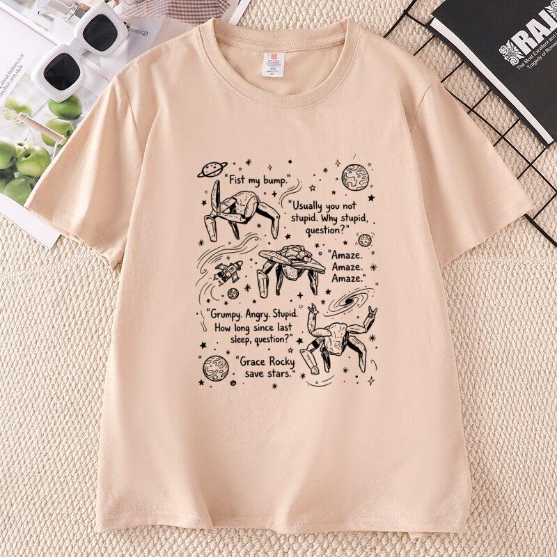 Project Hail Mary Rocky T-Shirt Unisex Unisex Retro Weltraum-T-Shirt Rocky Grafik-T-Shirts Sci-Fi Buchliebhaber T-Shirt Unisex Kleidung